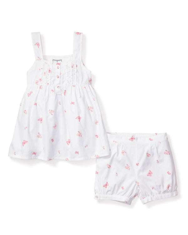 Girl's Twill Charlotte Short Set in Butterflies