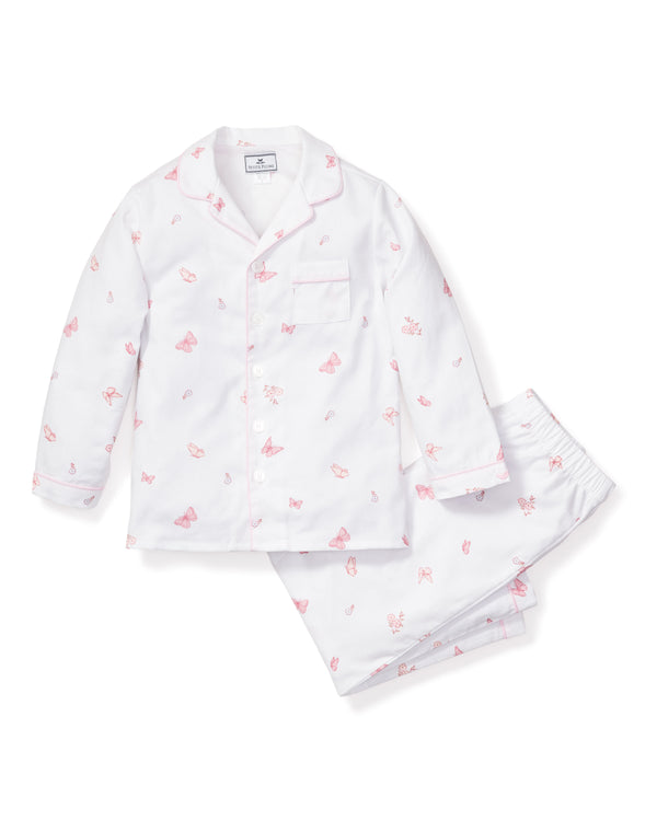 Kid's Twill Pajama Set in Butterflies