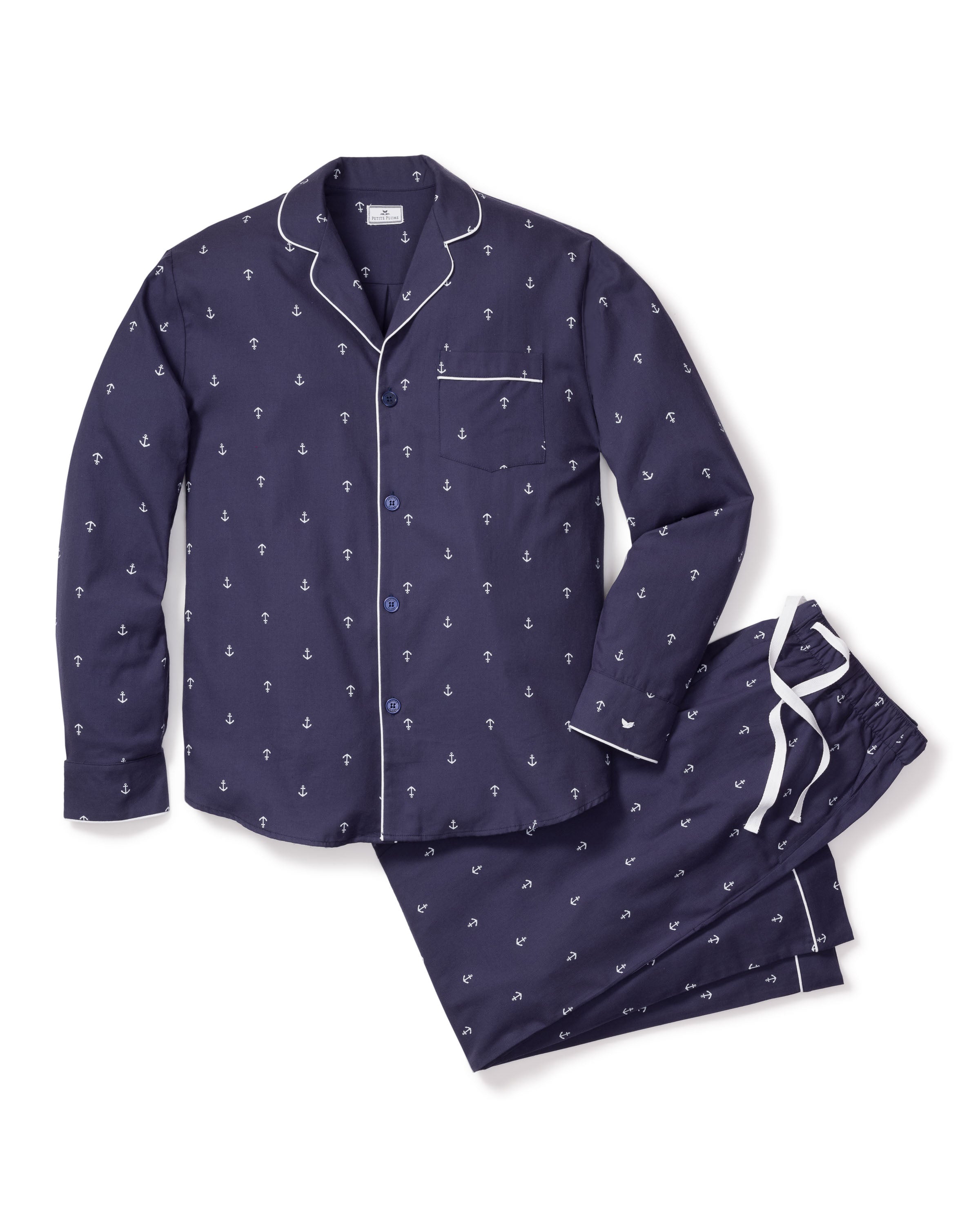 Men's Twill Pajama Set in Portsmouth Anchors