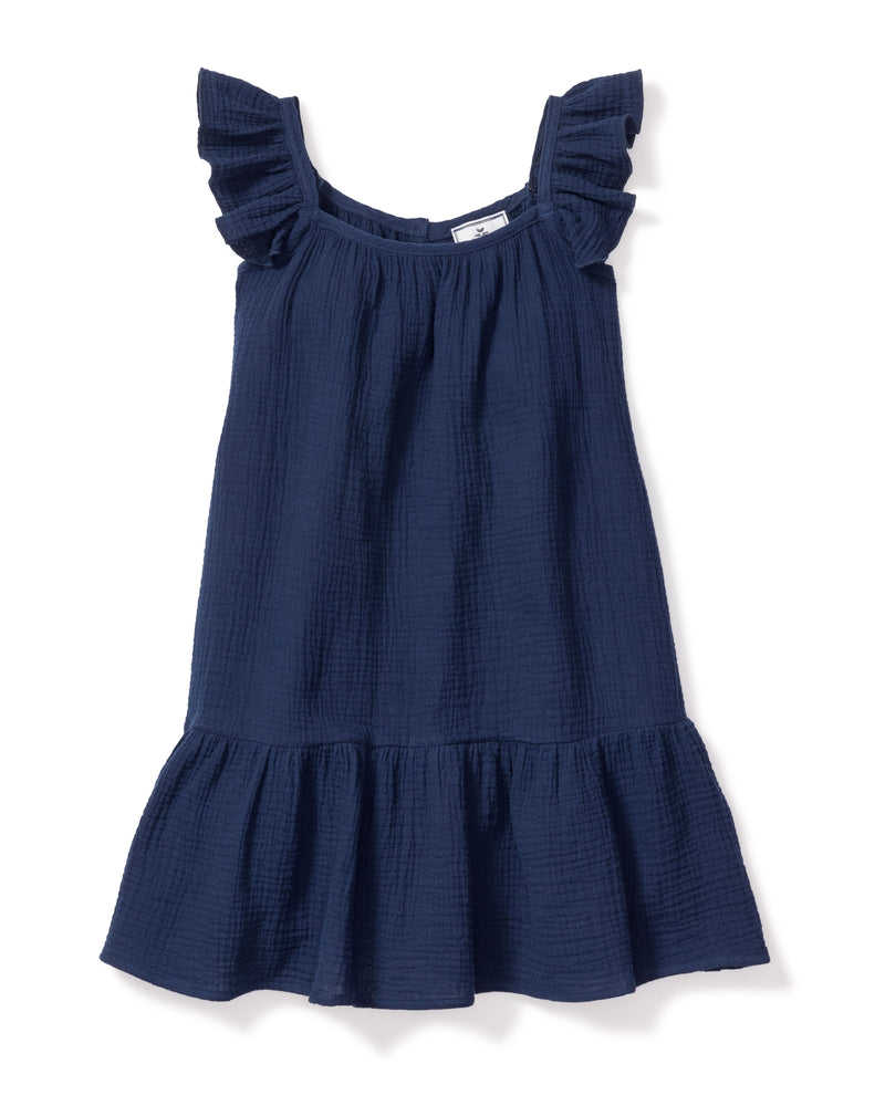 Girls Navy Gauze Celeste Sundress