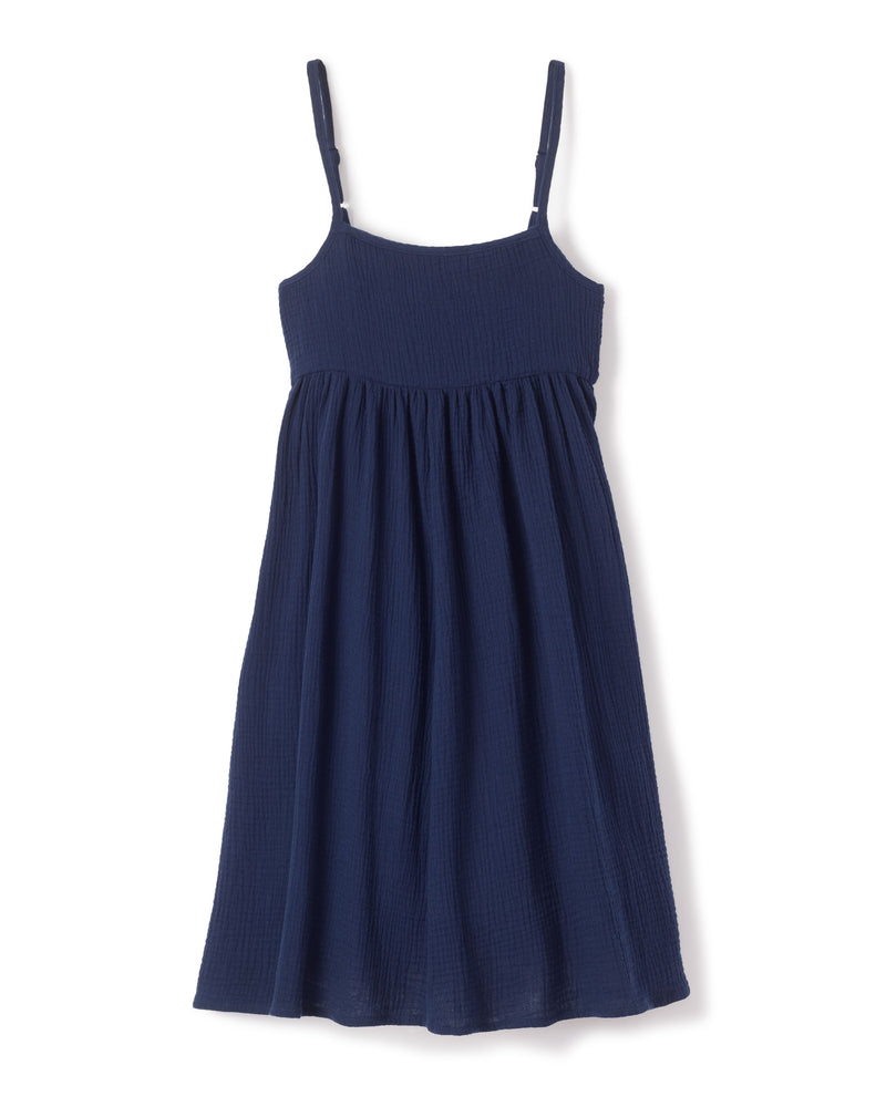 Children's Navy Gauze Serene Sundress