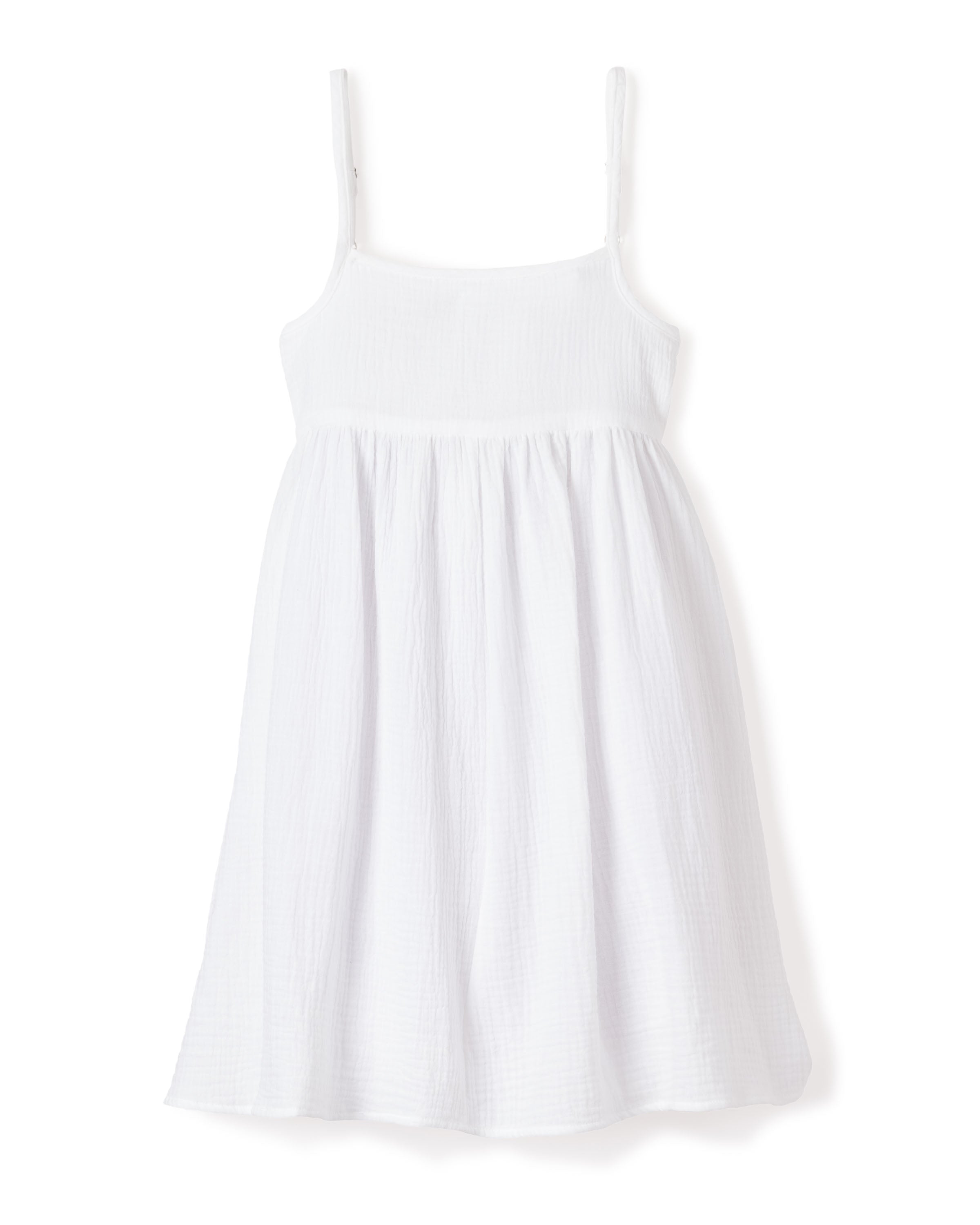 Girl's Gauze Serene Sundress in White – Petite Plume