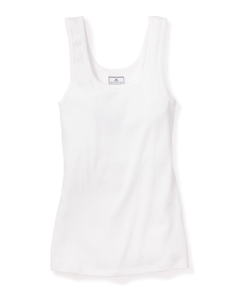White Sleeveless Pointelle Top