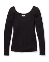 Black Long Sleeve Pointelle Top