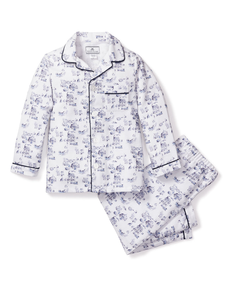Kid's Flannel Pajama Set in Winter Vignette