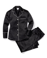 100% Mulberry Black Silk Women's Luxe Pajama
