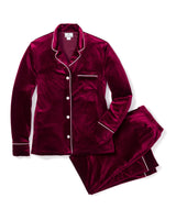 Royal Garnet Velour Pajama Set