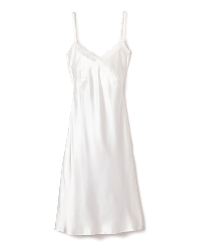 Women's Silk Lace Cosette Nightgown in White
