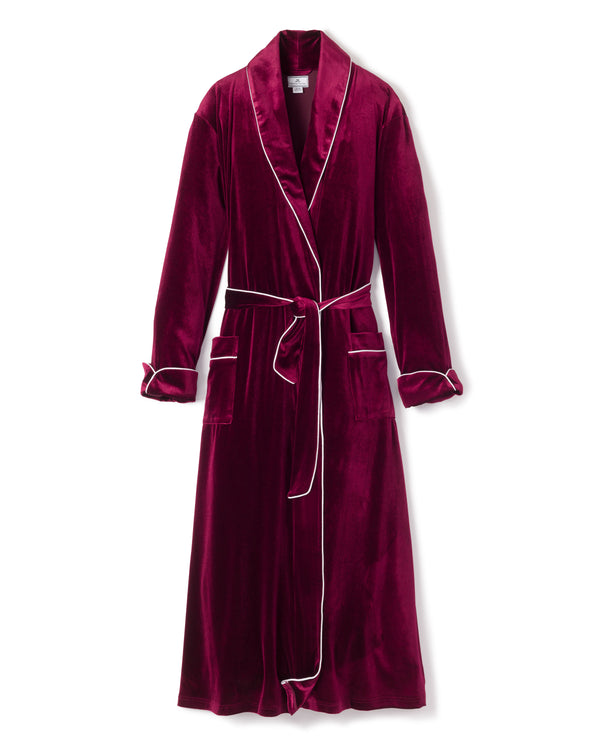Women's Velour Robe in Royal Garnet