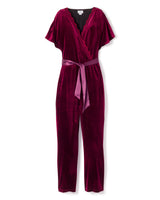 Royal Garnet Velour Jumpsuit
