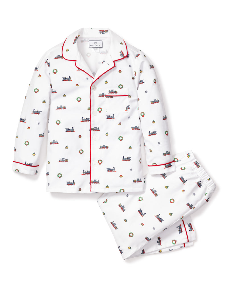Kid's Twill Pajama Set in Arctic Express