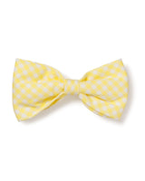 Yellow Gingham Dog Bow Tie