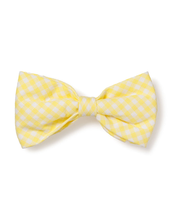 Dog Twill Bow Tie in Yellow Gingham