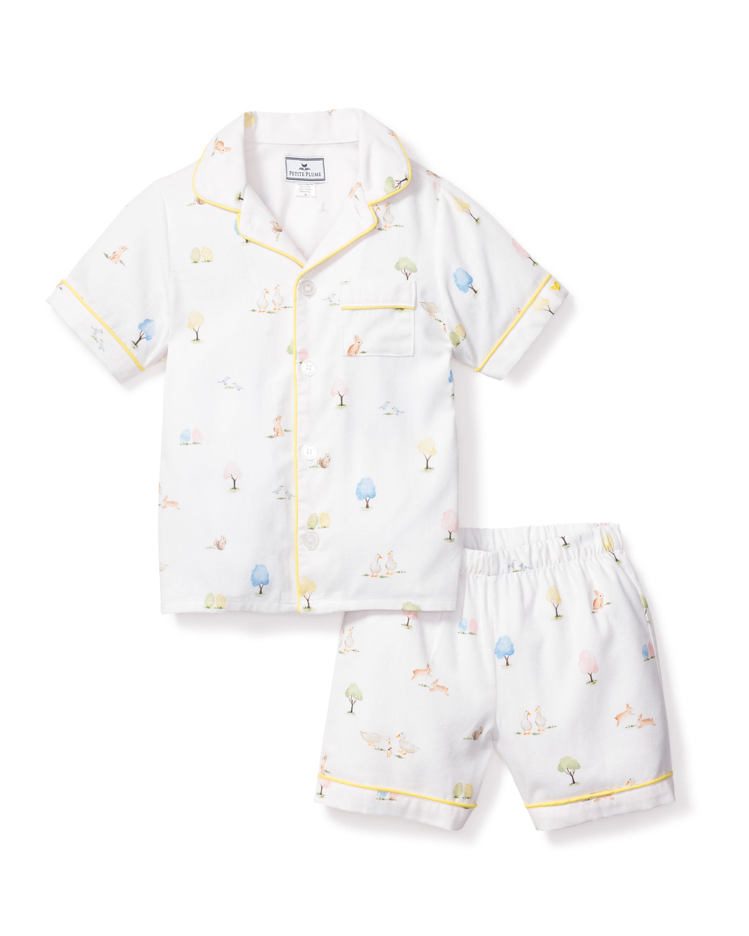 Kid's Twill Pajama Short Set in Easter Gardens – Petite Plume