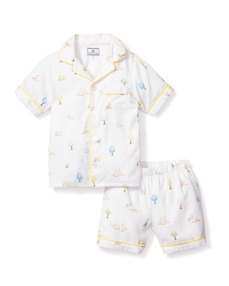 Kid's Twill Pajama Short Set in Easter Gardens