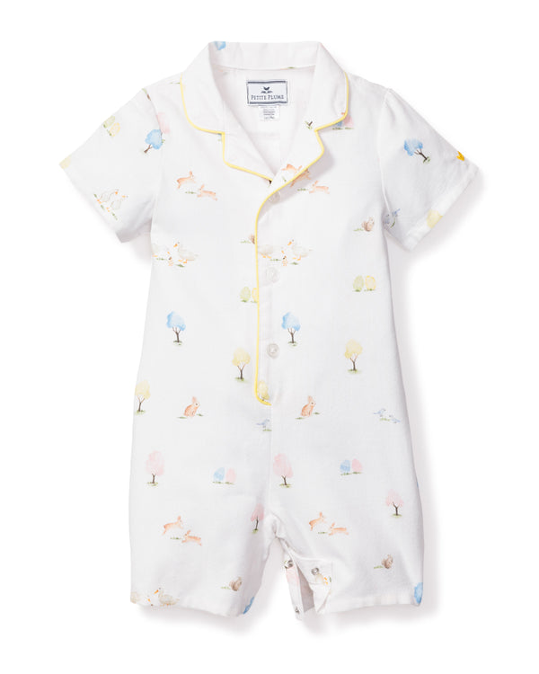 Baby's Twill Summer Romper in Easter Gardens