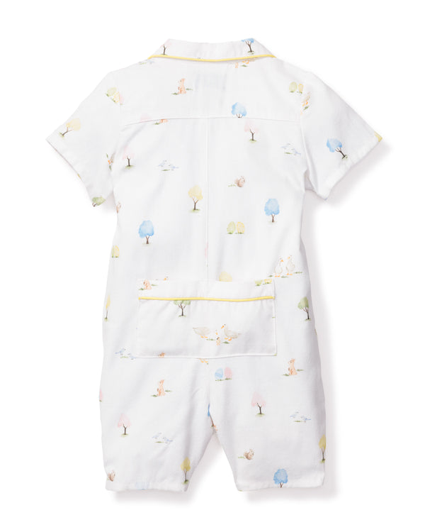 Baby's Twill Summer Romper in Easter Gardens