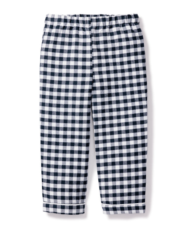 Kid's Twill Pajama Pants in Navy Gingham