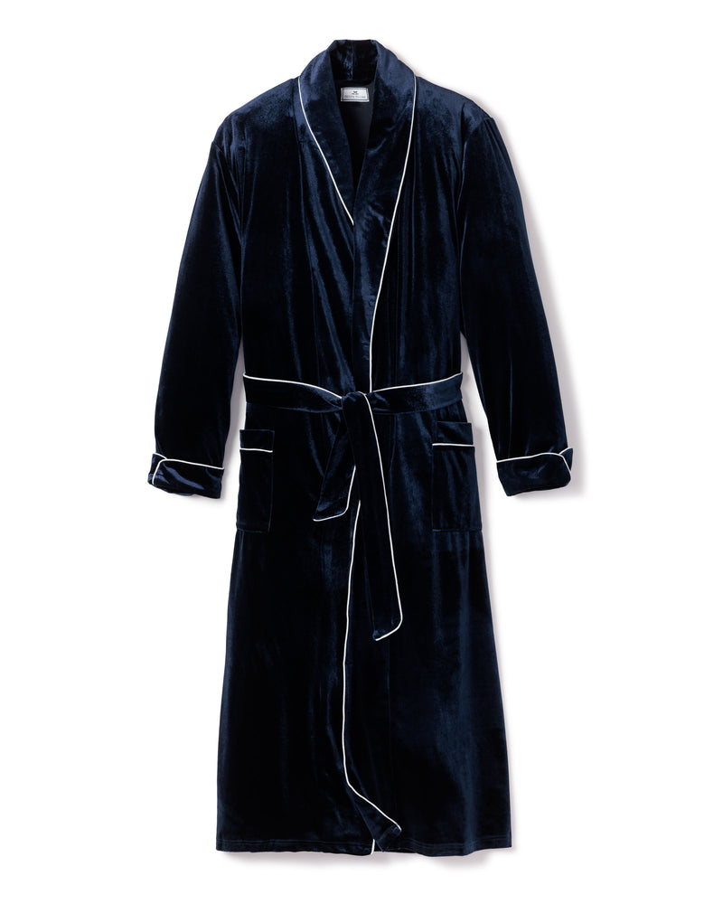 Men s Velour Robe in Navy