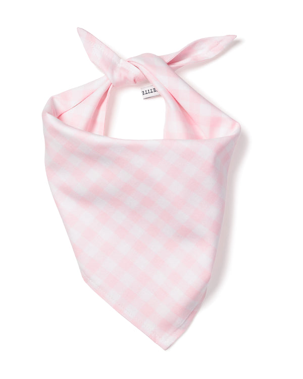 Dog Twill Bandana in Pink Gingham