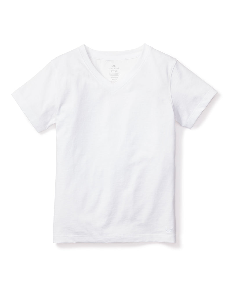 Kid's Pima V-Neck Top in White