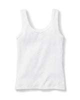 Girl's White Pointelle Tank Top