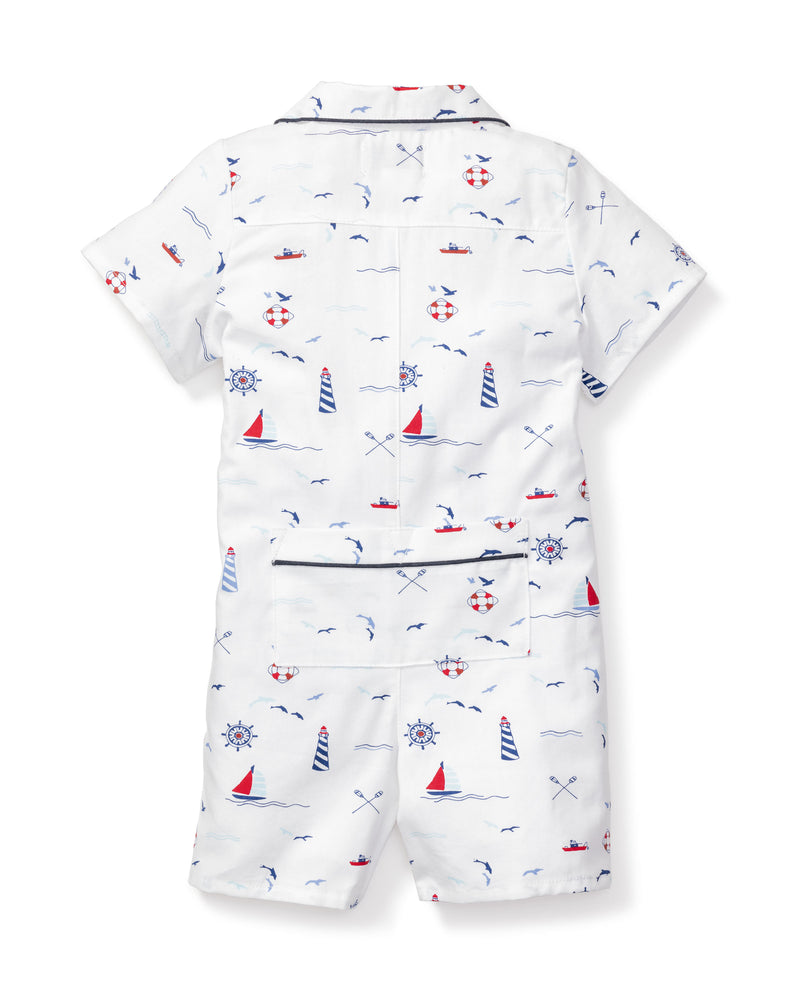 Baby's Twill Summer Romper in Sail Away