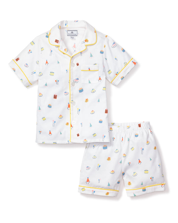 Kid's Twill Pajama Short Set in Birthday Wishes