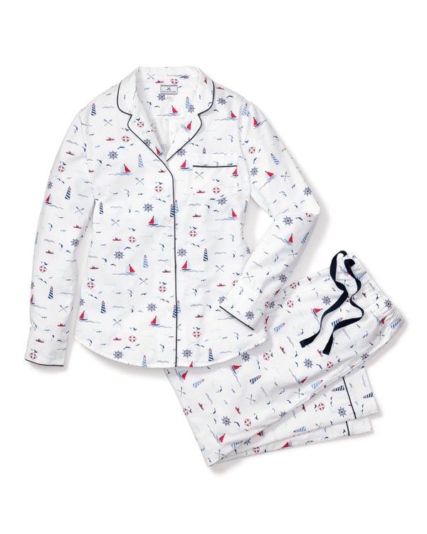 Women's Twill Pajama Set in Sail Away