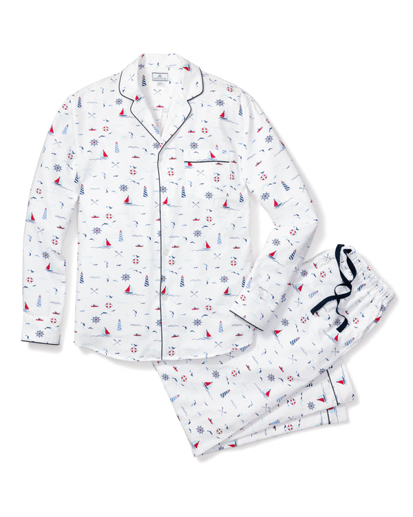 Men's Twill Pajama Set in Sail Away