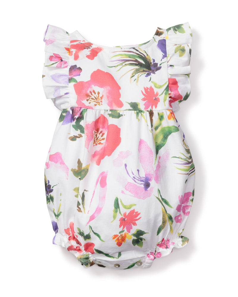 Baby's Twill Ruffled Romper in Gardens of Giverny