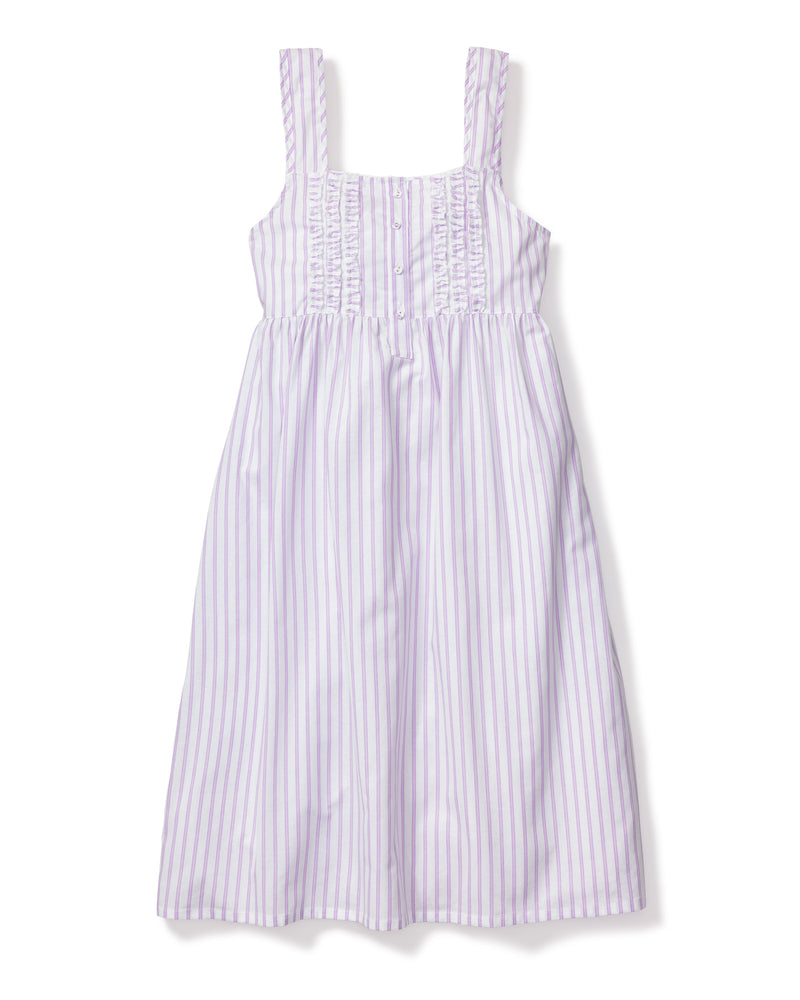 Women's Lavender French Ticking Charlotte Nightgown