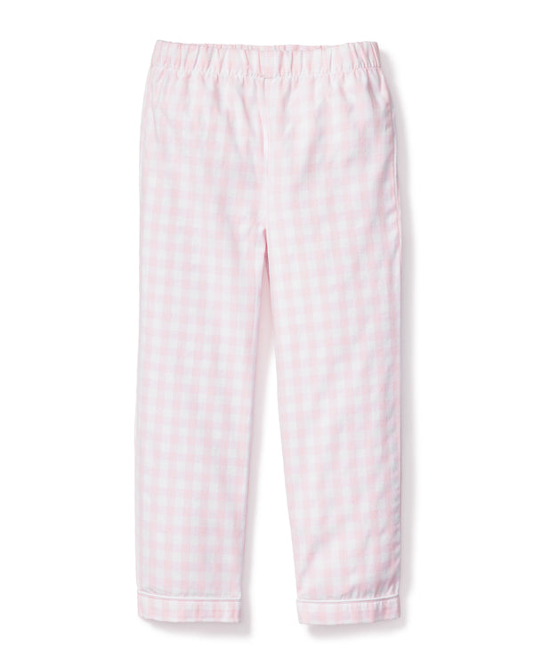 Kid's Twill Pajama Pants in Pink Gingham