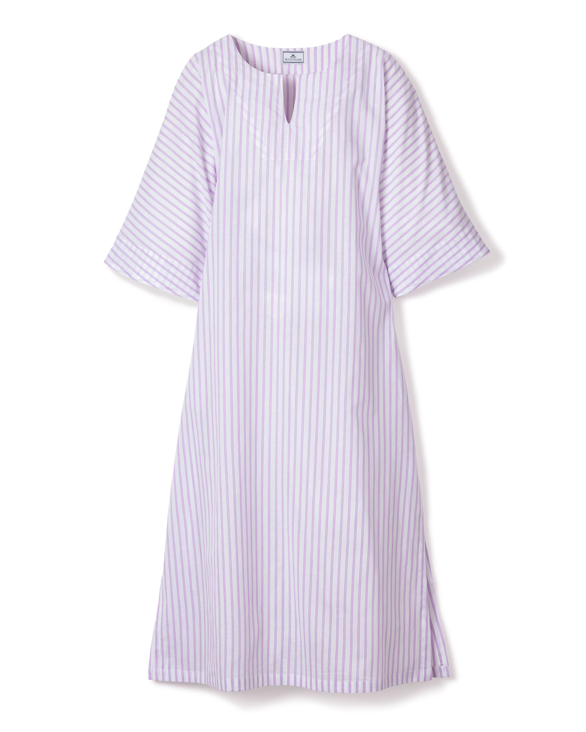 Women's Twill Caftan in Lavender French Ticking