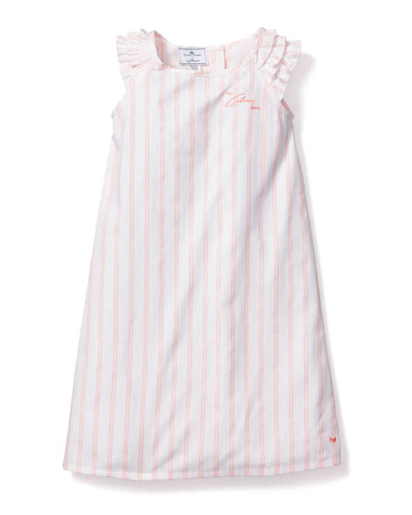 Colony Hotel x Petite Plume Children's Pink and White Stripe Amelie Nightgown