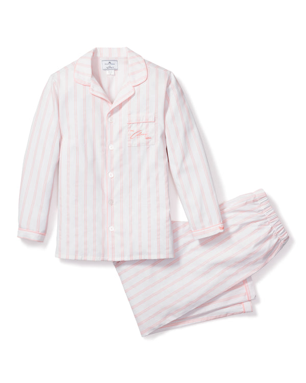 Colony Hotel x Petite Plume Kid's Pink and White Stripe Pajama Set