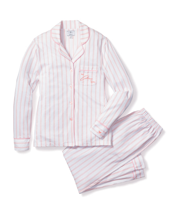 Colony Hotel x Petite Women's Plume Pima Pajama Set in Pink Stripe