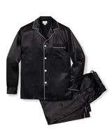100% Mulberry Black Silk Men's Luxe Pajama