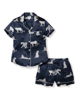 100% Mulberry Silk Panthère de Nuit Women's Short Set