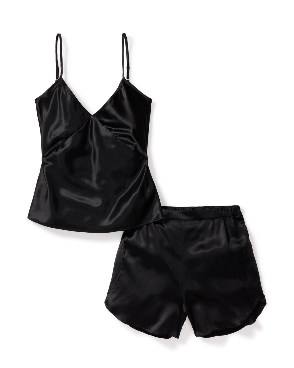 Women's Silk Cami Short Set in Black – Petite Plume