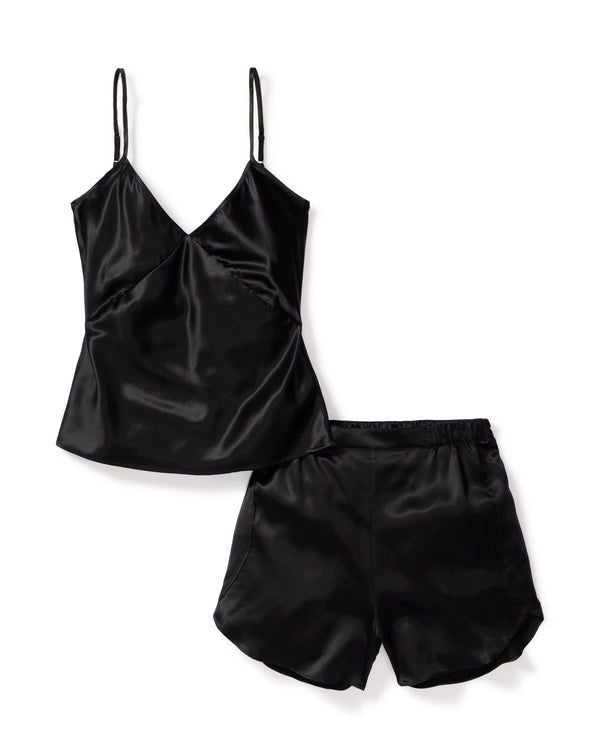 Women's Silk Cami Short Set in Black