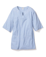 Women's French Blue Seersucker Short Caftan