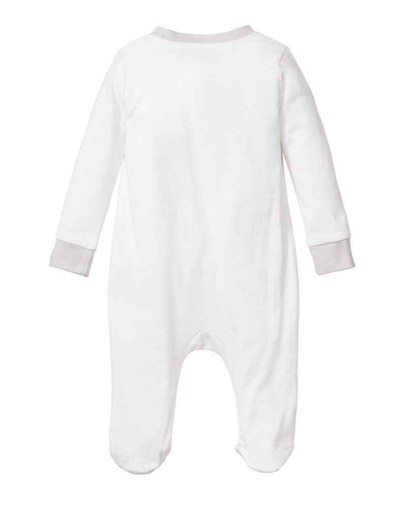 White with Grey Organic Cotton Romper