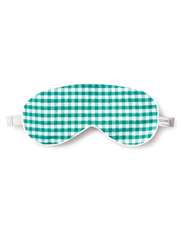 Adult's Sleep Mask in Green Gingham