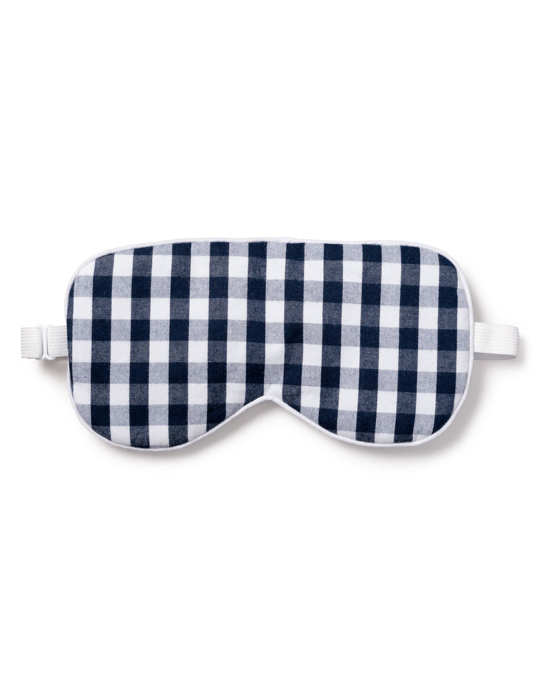 Adult Navy Gingham Traditional Eye Mask
