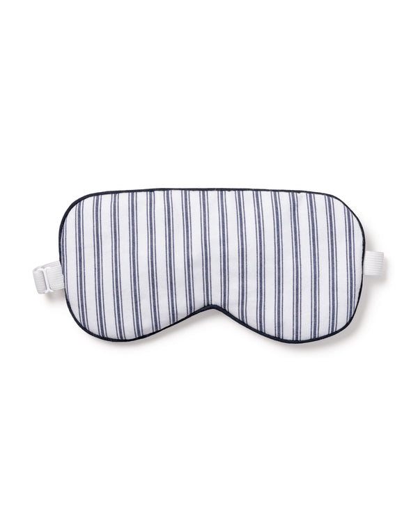 Adult's Twill Sleep Mask in Navy French Ticking