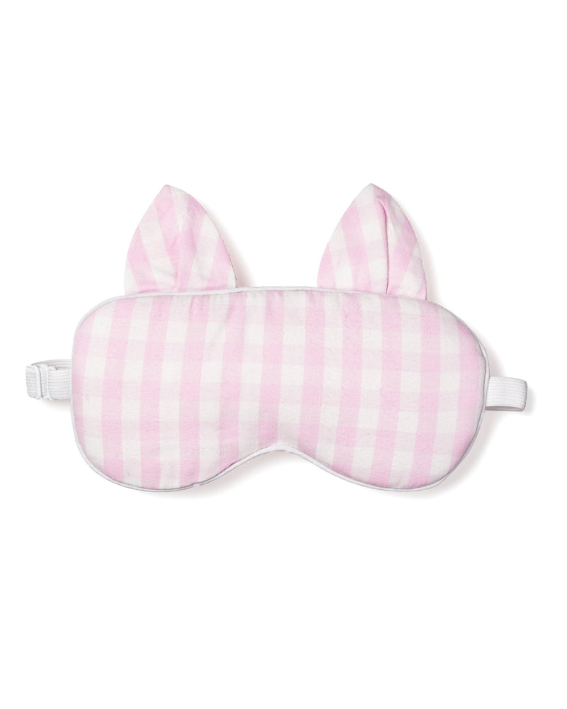 Adult's Twill Kitty Sleep Mask in Pink Gingham