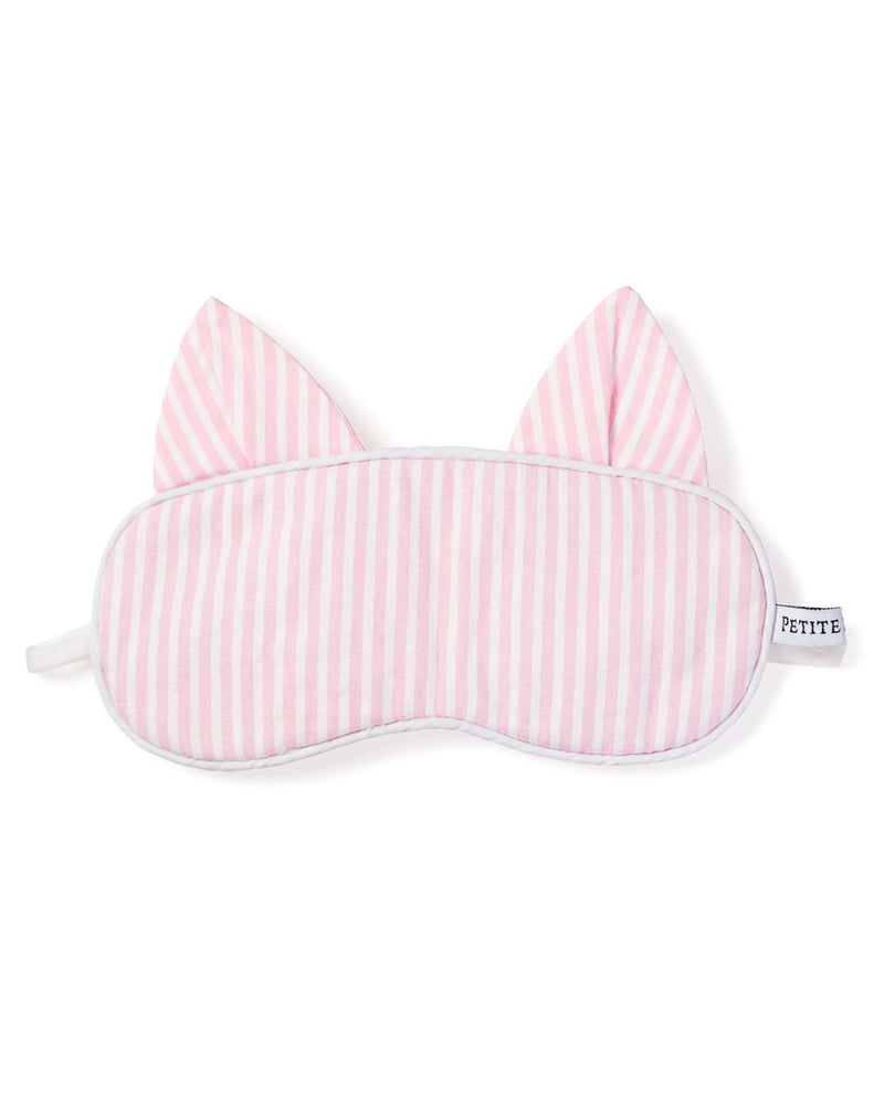 Adult's Kitty Sleep Mask in Pink Seersucker
