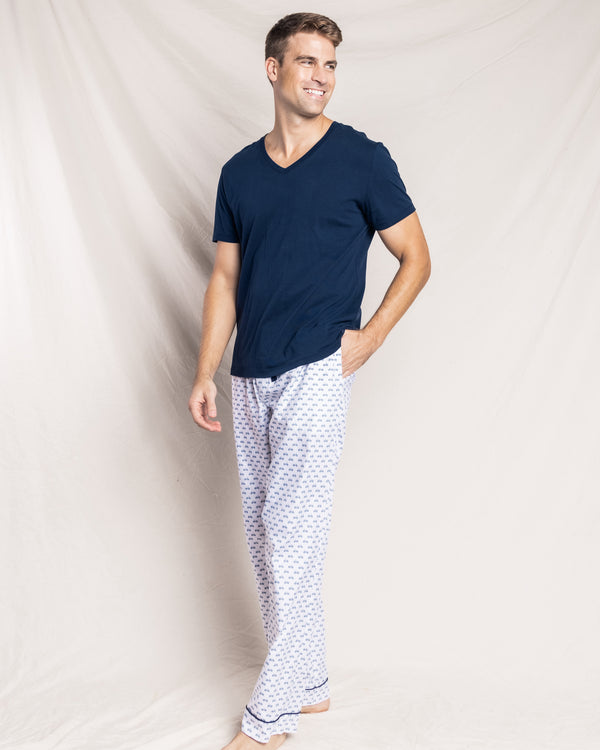 Men's Twill Pajama Pants in Bicyclette