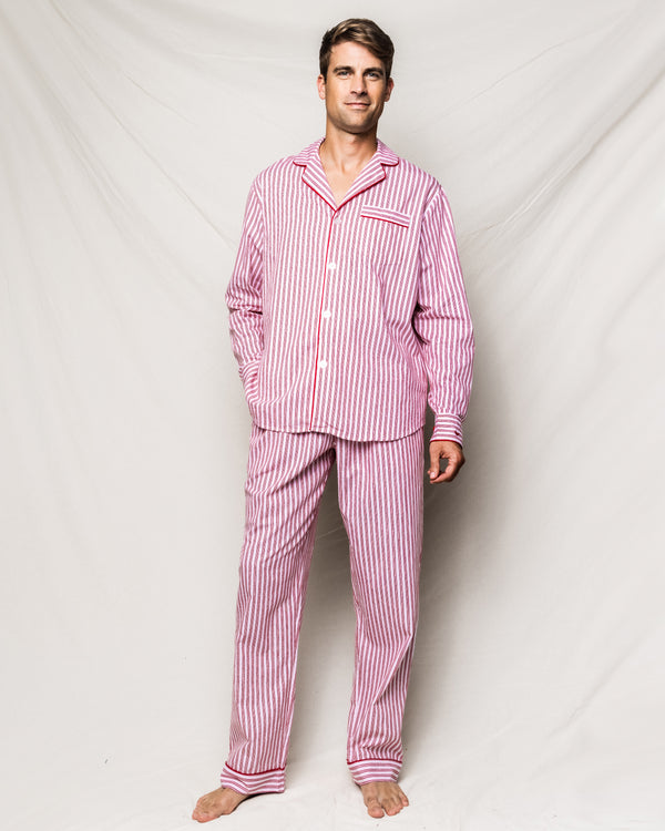 Men's Antique Red Ticking Pajama Set